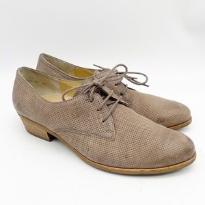 Paul Green Perforated Dale Lace-up Taupe Oxfords